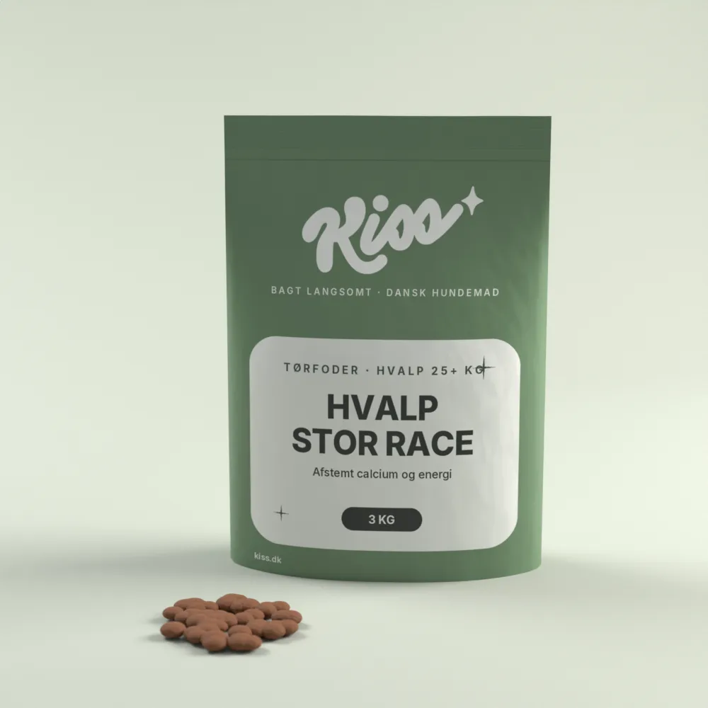 Hvalp stor race fra Kiss, pose med 3 kg tørfoder